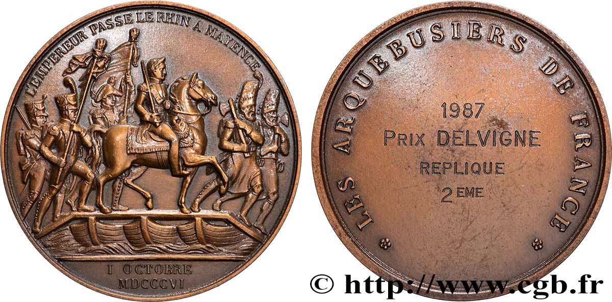 CINQUIÈME RÉPUBLIQUE Médaille, Les arquebusiers de France, Prix Delvigne TTB+/SUP