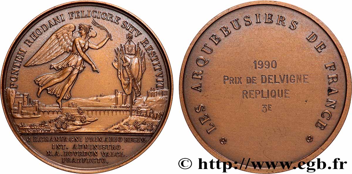 CINQUIÈME RÉPUBLIQUE Médaille, Les arquebusiers de France, Prix Delvigne SUP