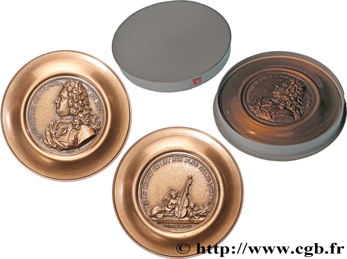 LOUIS XV DIT LE BIEN AIMÉ Médaille, Marin Marais par Simon Curé, refrappe, n°5 SUP