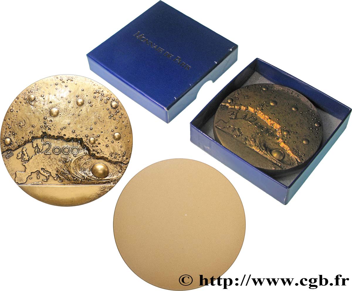 V REPUBLIC Médaille calendrier, L’Europe et l’espace, tirage uniface MS