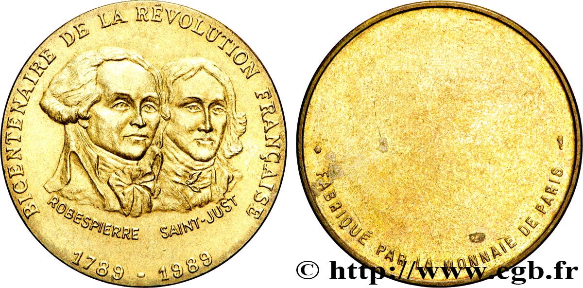 CINQUIÈME RÉPUBLIQUE Médaille, Bicentenaire de la Révolution Française TTB+