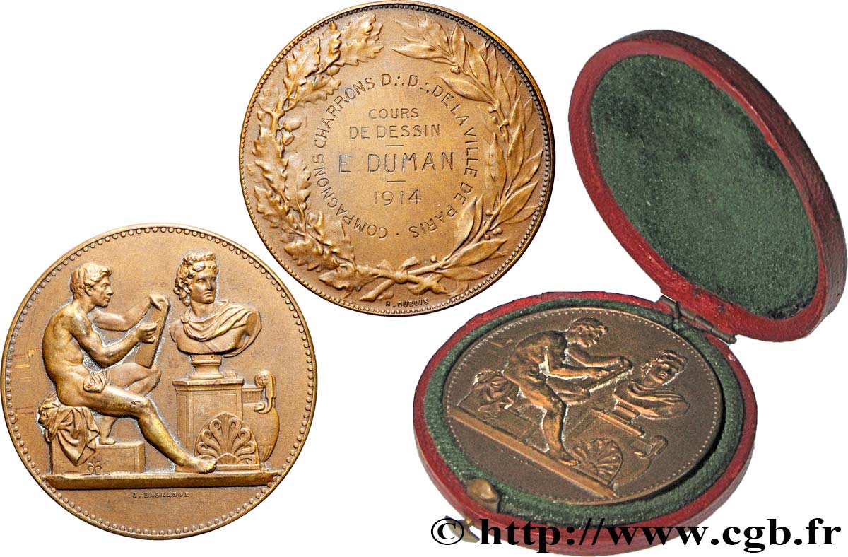 DRITTE FRANZOSISCHE REPUBLIK Médaille de récompense, cours de dessin fVZ/VZ