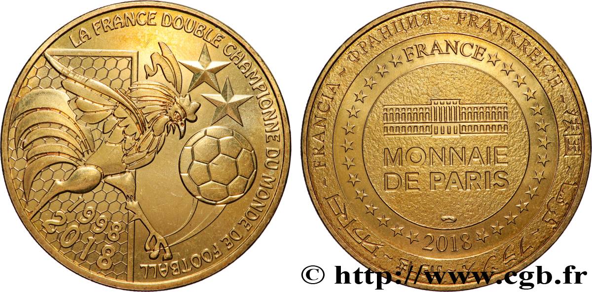 V REPUBLIC Médaille, La France double championne du monde de football AU