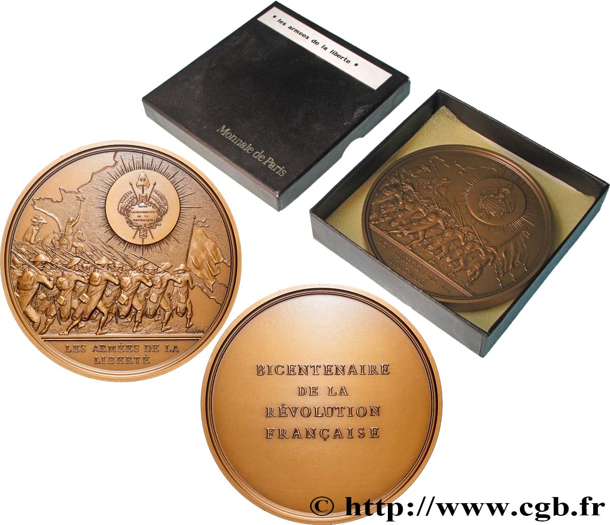 FUNFTE FRANZOSISCHE REPUBLIK Médaille, Bicentenaire de la Révolution, Les armées de la liberté VZ/VZ+