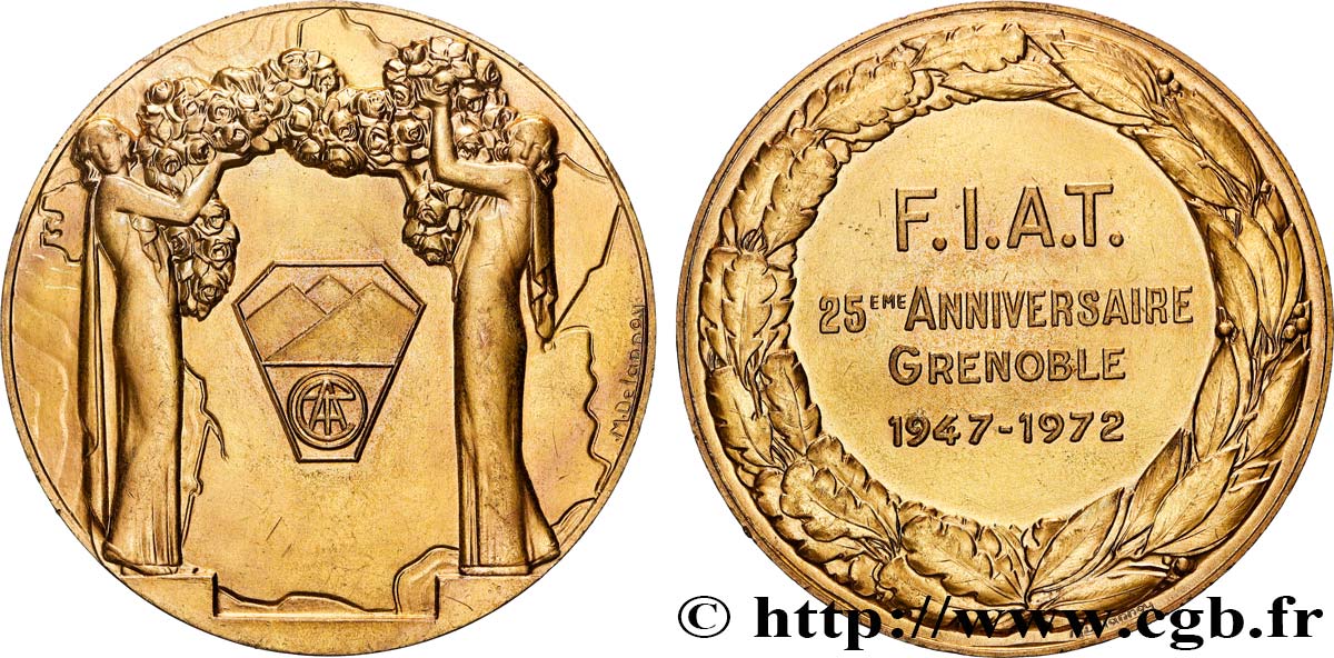 V REPUBLIC Médaille, 25ème anniversaire de F.I.A.T  AU
