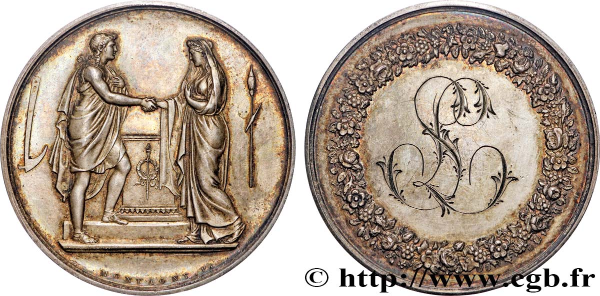 AMOUR ET MARIAGE Médaille de mariage, Couple antique AU