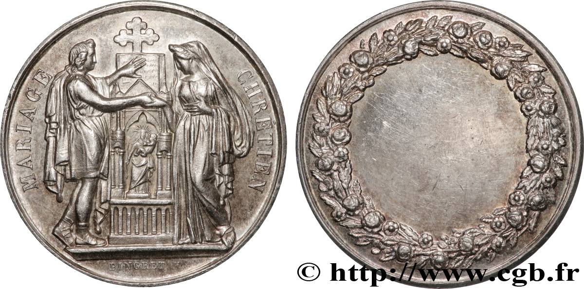 AMOUR ET MARIAGE Médaille, Mariage chrétien TTB+