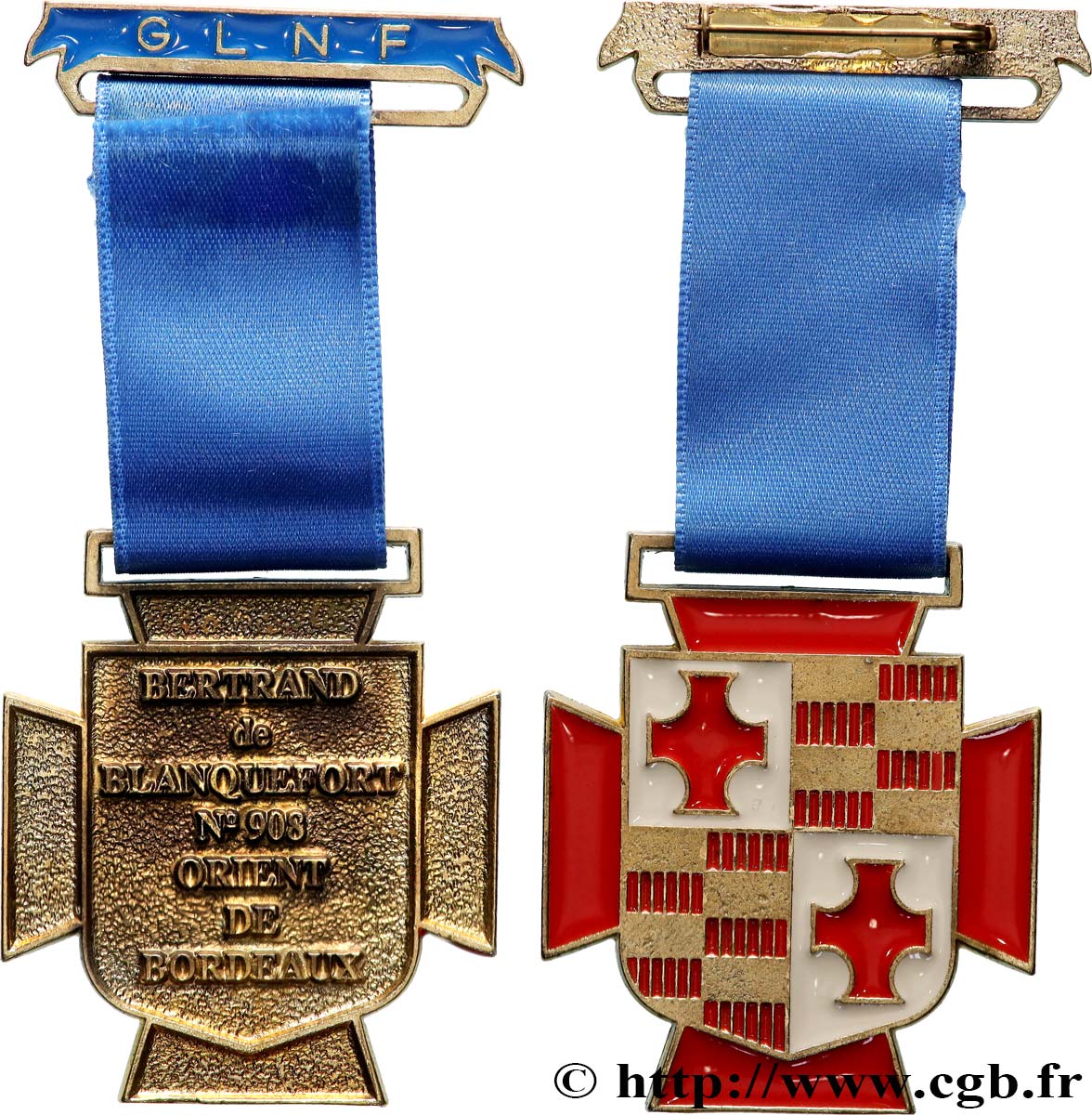 FRANC-MAÇONNERIE - PARIS Médaille, Loge Bertrand de Blanquefort n° 908 VZ/fVZ
