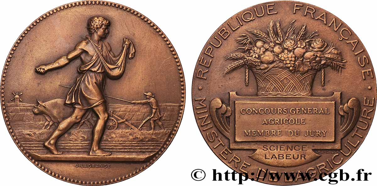 DRITTE FRANZOSISCHE REPUBLIK Médaille, Concours général agricole, membre du jury SS