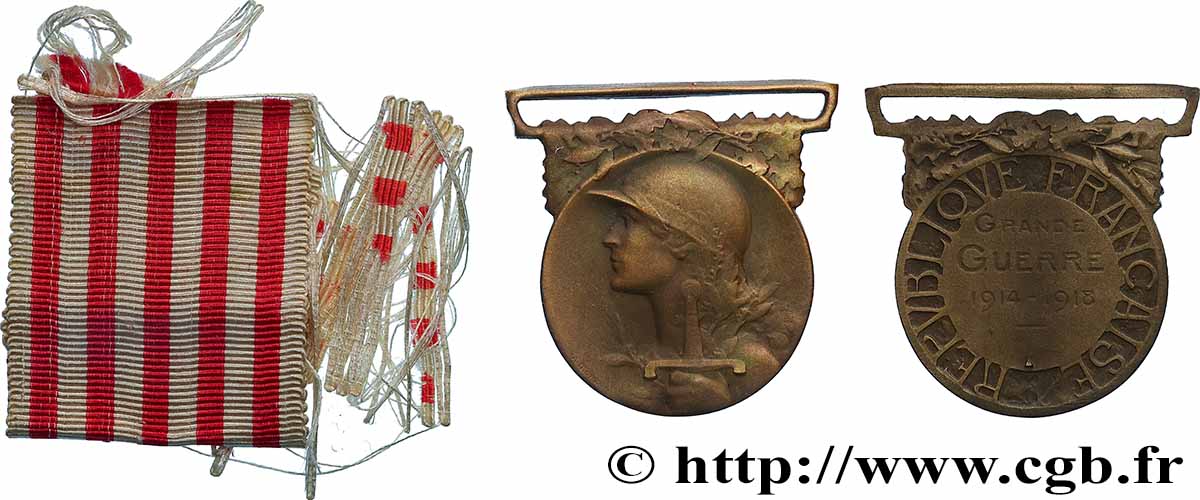 DRITTE FRANZOSISCHE REPUBLIK Médaille commémorative de la guerre 1914-1918 fVZ