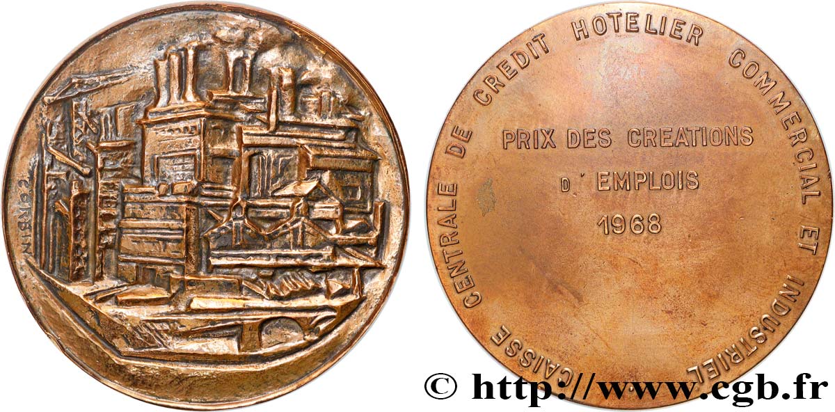 CINQUIÈME RÉPUBLIQUE Médaille, Caisse centrale de crédit hôtelier, commercial et industriel TTB+