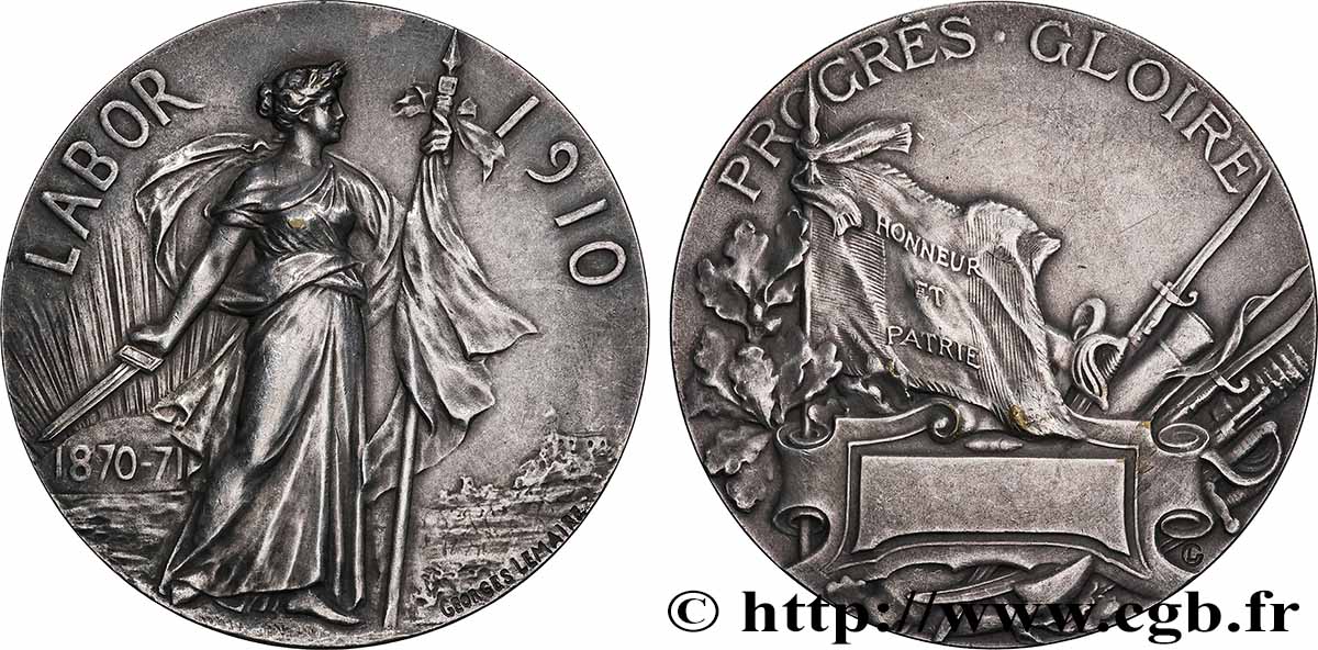 DRITTE FRANZOSISCHE REPUBLIK Médaille LABOR, Souscription de l’ouvrage “Guerre franco-allemande” SS