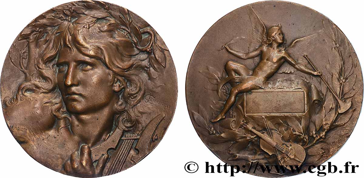 DRITTE FRANZOSISCHE REPUBLIK Médaille Orphée - Joueur de lyre SS