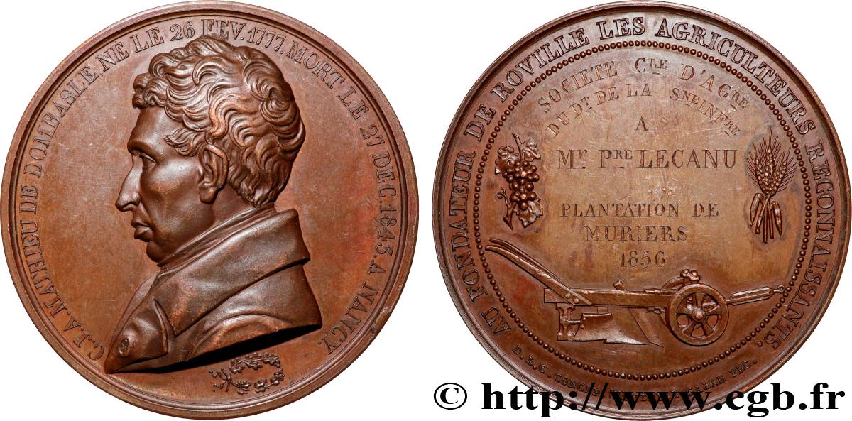 SECOND EMPIRE Médaille d’hommage, Mathieu de Dombasle TTB+