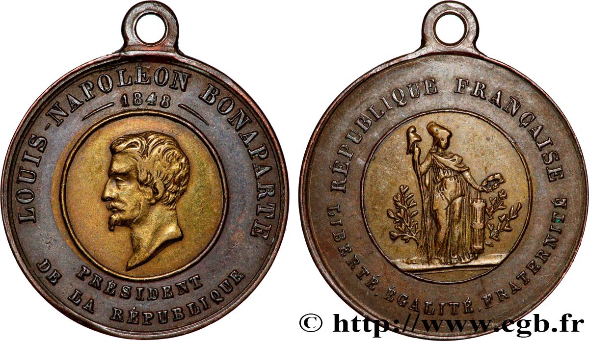 DEUXIÈME RÉPUBLIQUE Médaille, Louis-Napoléon Bonaparte TTB