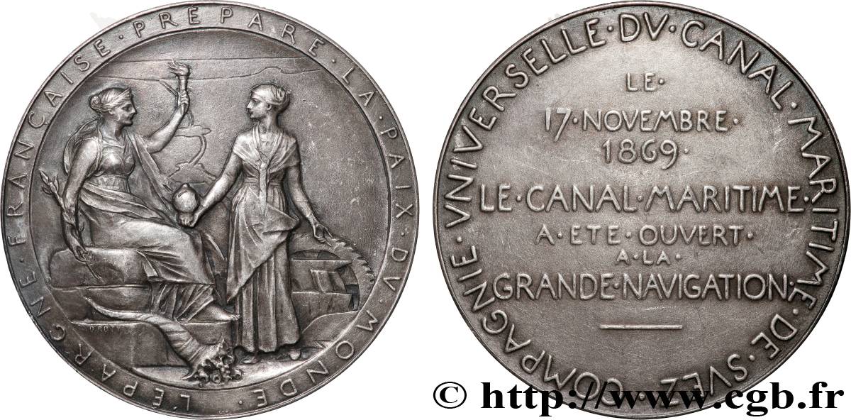 CANAUX ET TRANSPORTS FLUVIAUX Médaille, Compagnie universelle du canal maritime de Suez TTB+