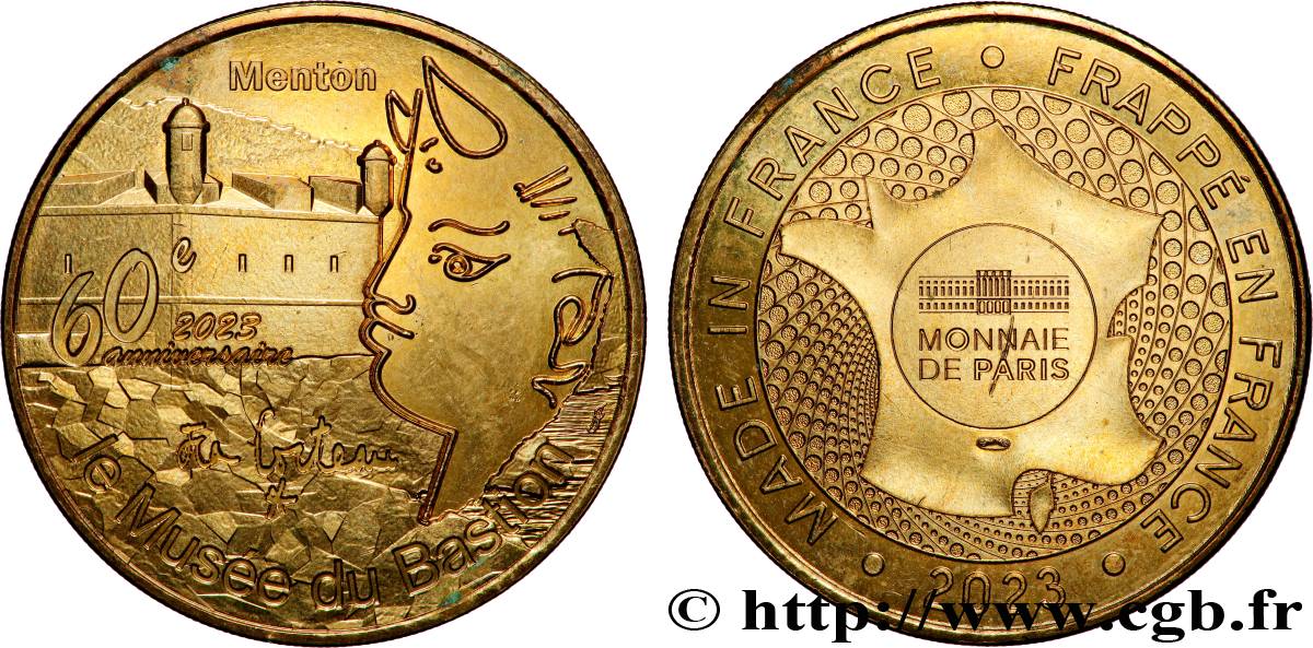 TOURISTIC MEDALS Médaille, Menton, 60e anniversaire AU