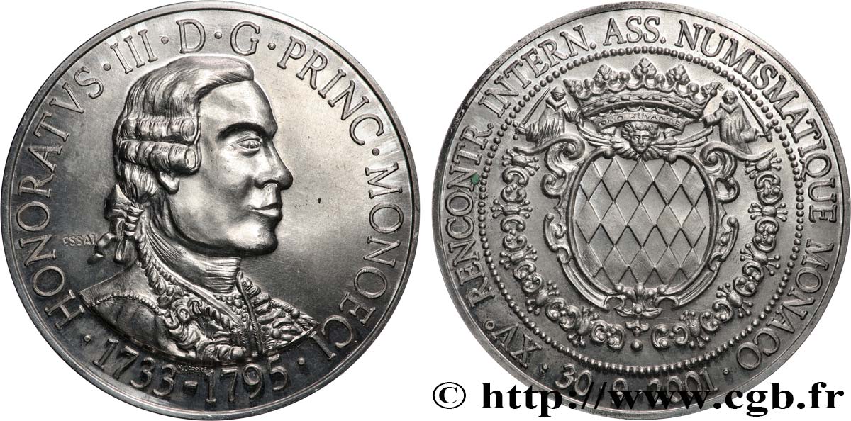 MONACO Médaille, Prince Honoré III, 15e rencontre numismatique SUP