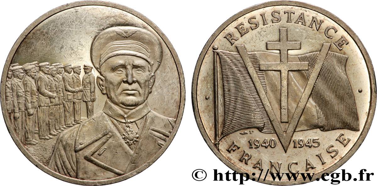 CINQUIÈME RÉPUBLIQUE Médaille, Résistance française TTB+