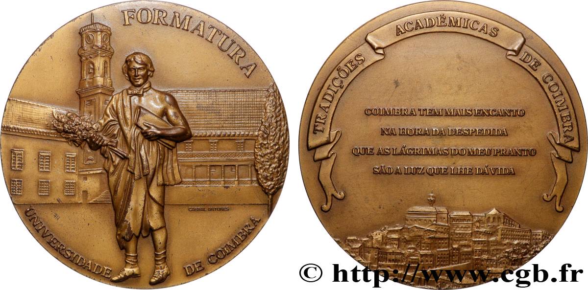 PORTUGAL Médaille, Université de Coimbra, Remise de diplôme TTB+