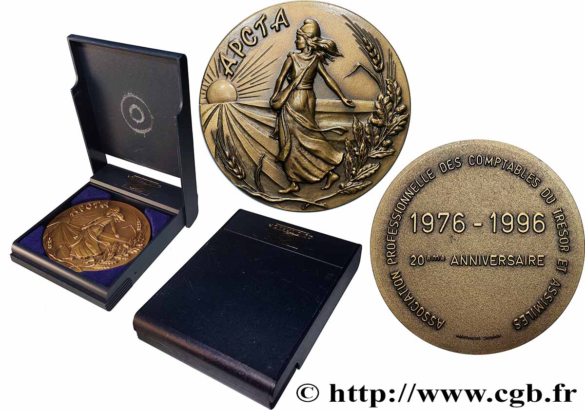 CINQUIÈME RÉPUBLIQUE Médaille, 20e anniversaire de l’Association Professionnelle des Comptables du Trésor et Assimilés SUP