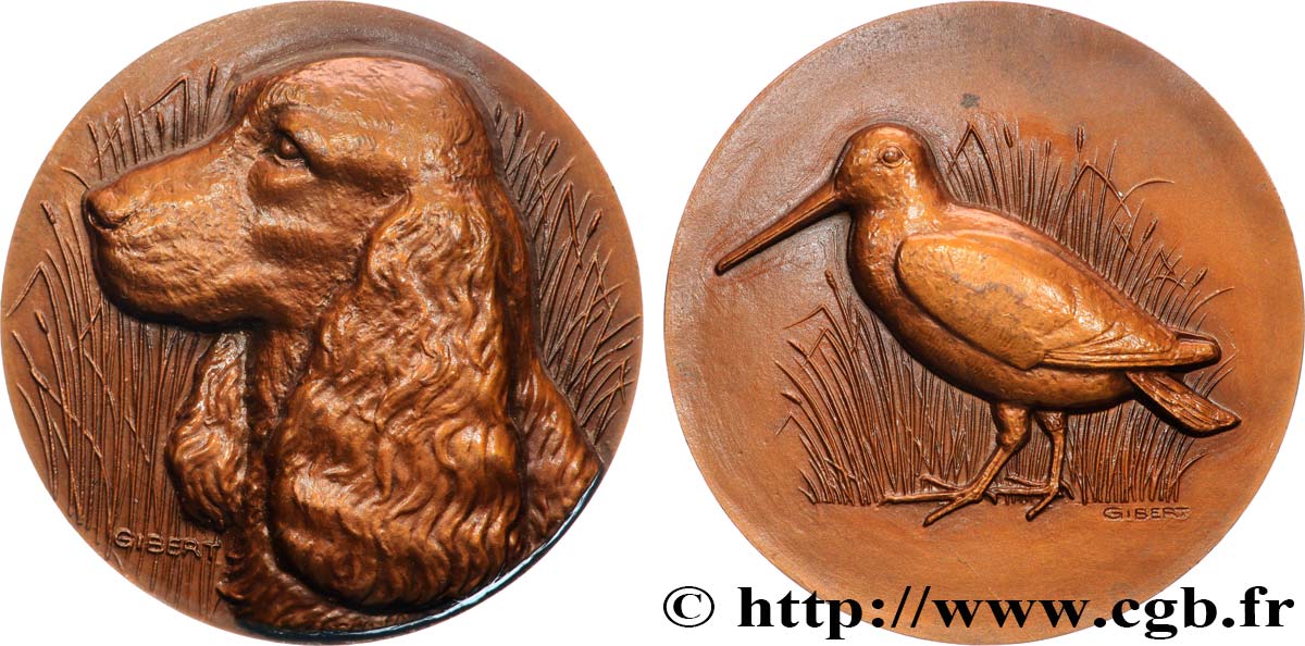 CINQUIÈME RÉPUBLIQUE Médaille, Chien cocker SUP