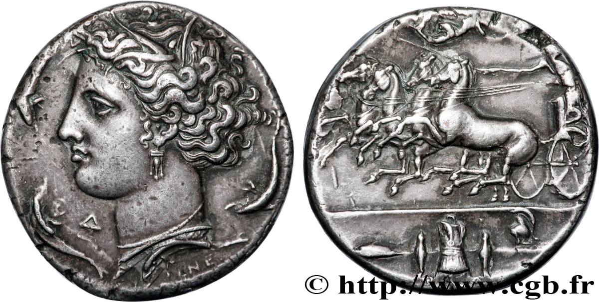 SICILE - SYRACUSE Médaille, reproduction pour collectionneur du Décadrachme de Syracuse signé d’Evainetos TTB+