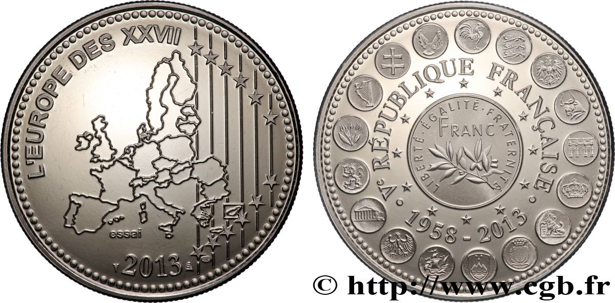 EUROPE Médaille, Essai, Ve république française BE