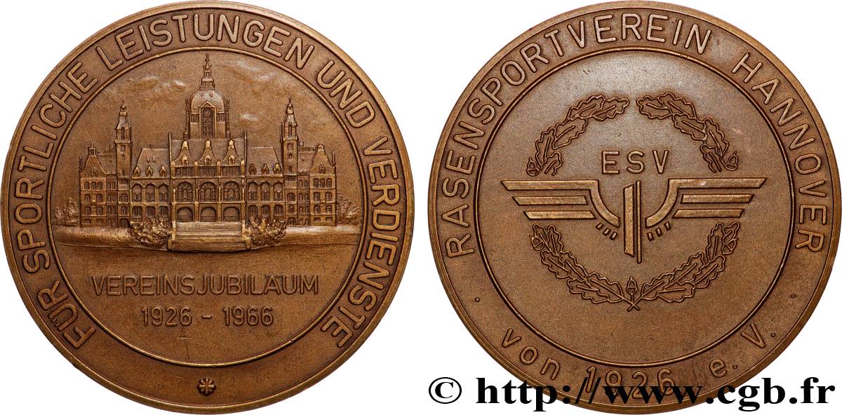 RÉPUBLIQUE FÉDÉRALE D ALLEMAGNE Médaille, Club sportif de Hanovre fVZ