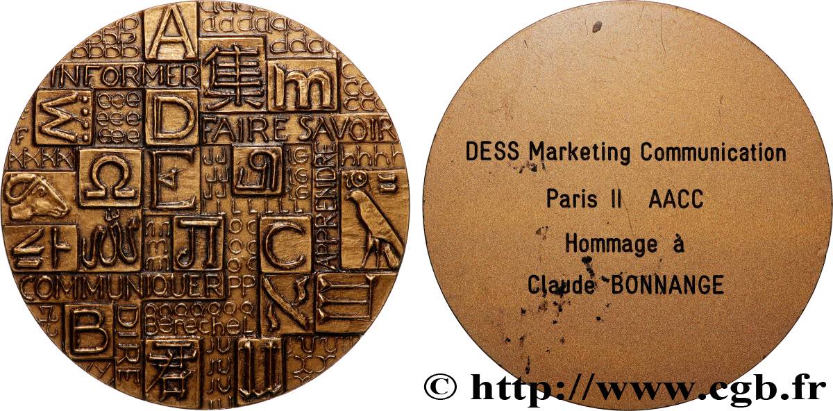 FUNFTE FRANZOSISCHE REPUBLIK Médaille, Information, Journalisme, Offert aux sportifs méritants VZ/fVZ