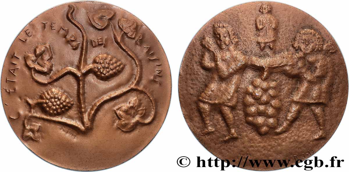 QUINTA REPUBBLICA FRANCESE Médaille, Raisins miraculeux, La grappe de Canaan BB/q.SPL