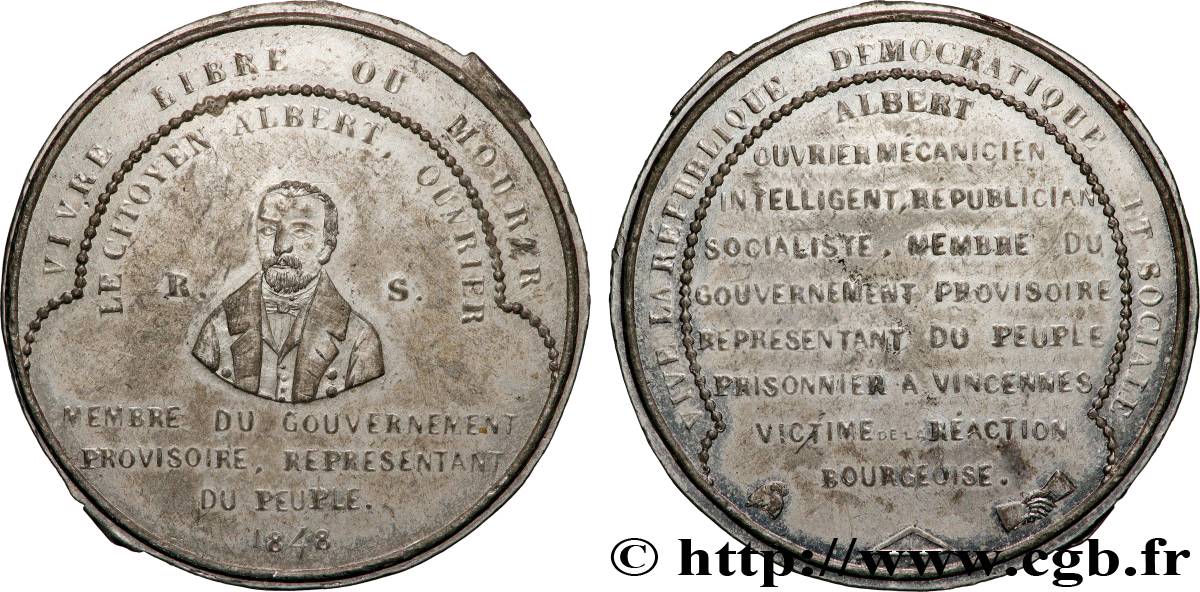 DEUXIÈME RÉPUBLIQUE Médaille, Arrestation d’Albert Martin TTB/TTB+
