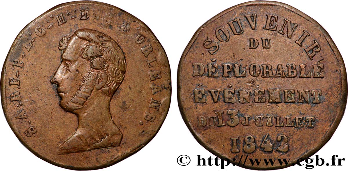 LOUIS-PHILIPPE Ier Médaillette, Ferdinand Philippe, Duc d Orléans TTB