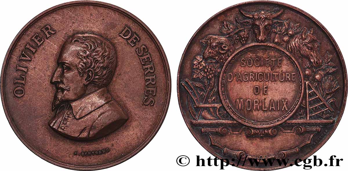 SOCIÉTÉS D AGRICULTURE, HORTICULTURE, PÈCHE ET CHASSE Médaille, Société d’agriculture SS