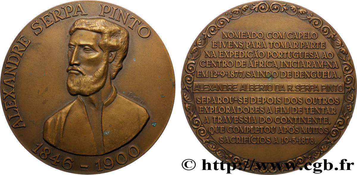 PORTUGAL Médaille, Alexandre de Serpa Pinto, n°365 fVZ