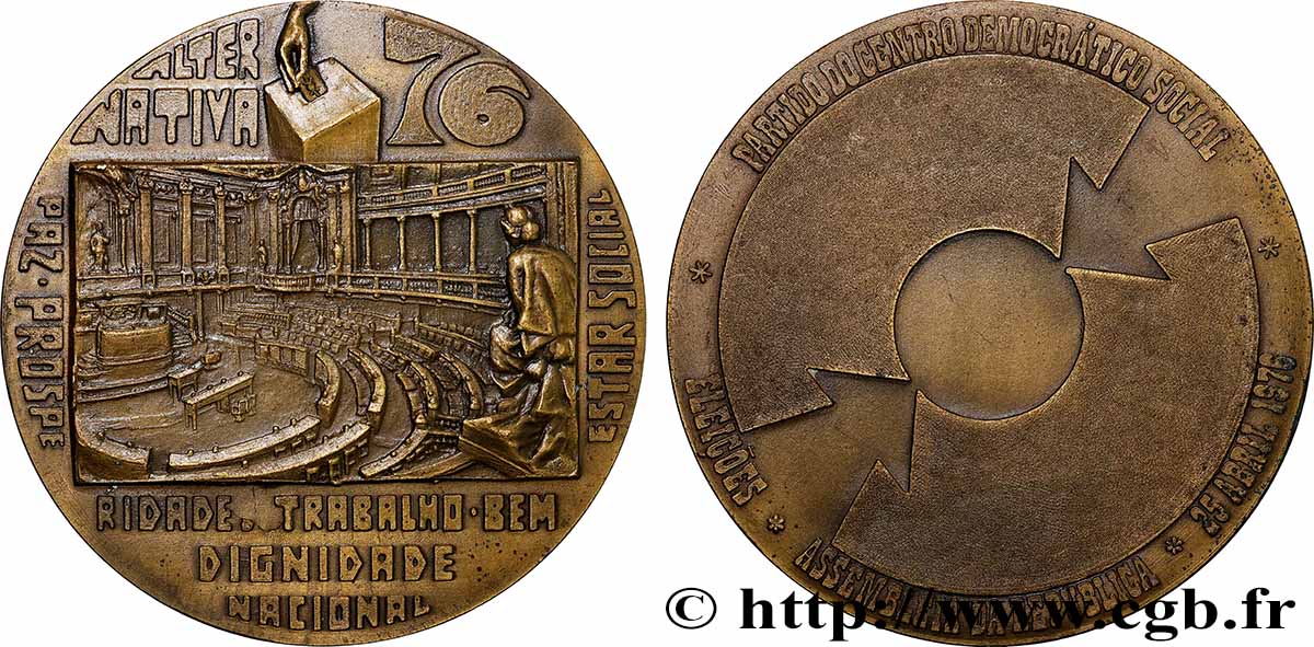 PORTUGAL Médaille, Parti populaire, n°536 fVZ