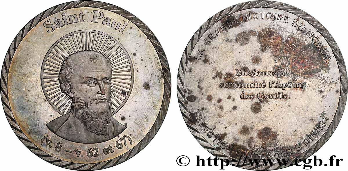 LA GRANDE HISTOIRE DU MONDE Médaille, Saint Paul XF