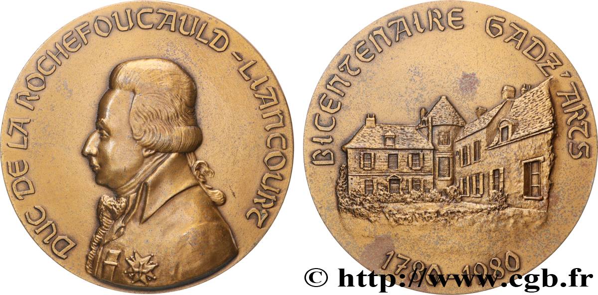 CINQUIÈME RÉPUBLIQUE Médaille, Duc de Larochefoucauld-Liancourt, Bicentenaire des Gadz-Arts TTB+