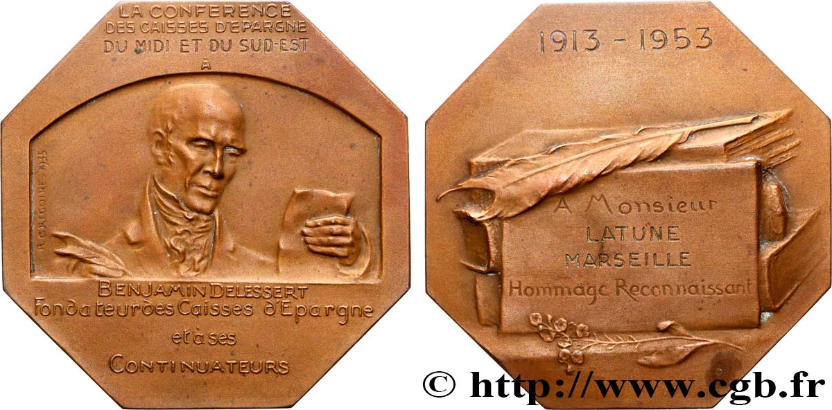 IV REPUBLIC Médaille, Conférence générale des caisses d’épargne de France AU