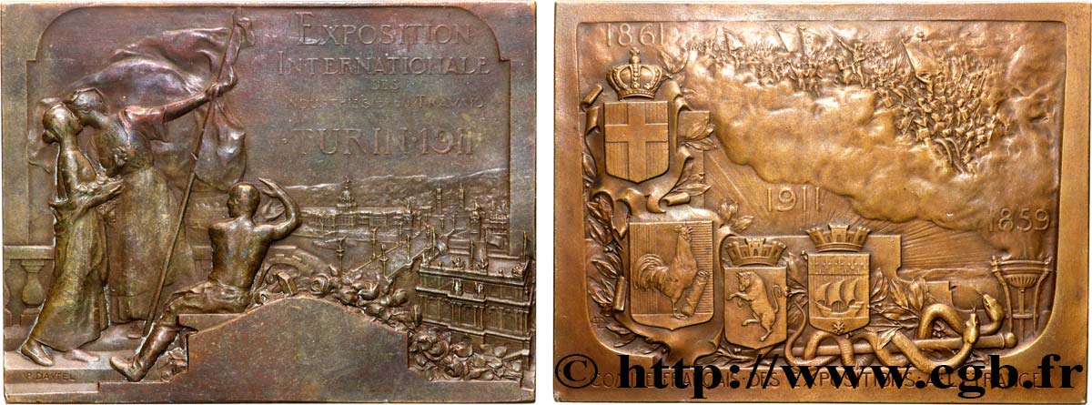ITALIA - REINO DE ITALIA - VÍCTOR-MANUEL III Plaquette, Exposition universelle de Turin MBC
