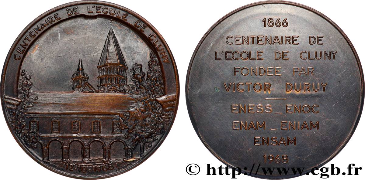 V REPUBLIC Médaille, Centenaire de l’école de Cluny AU