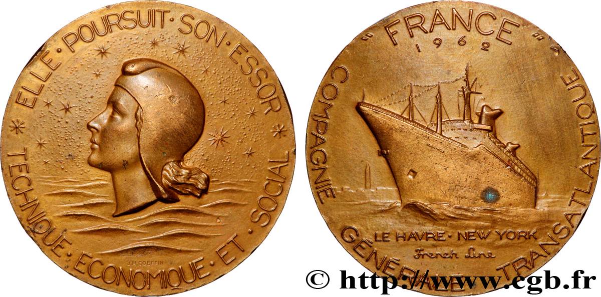 V REPUBLIC Médaille, Paquebot France AU
