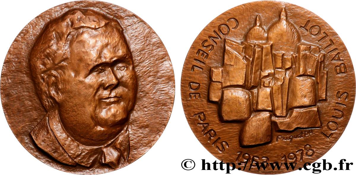 CINQUIÈME RÉPUBLIQUE Médaille, Conseil de Paris, Louis Baillot SUP