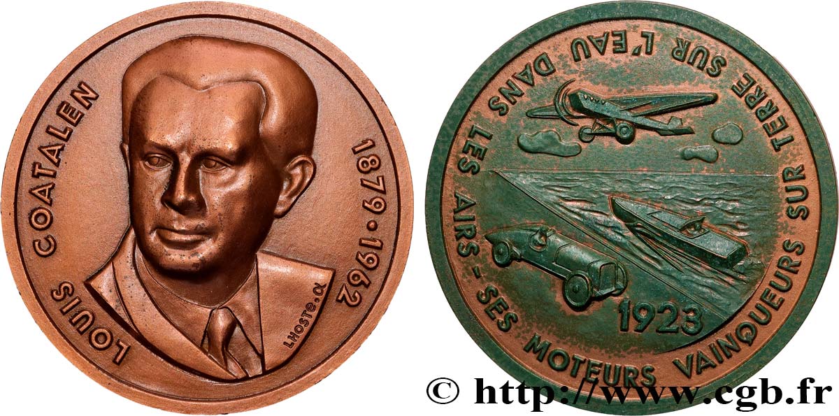 CINQUIÈME RÉPUBLIQUE Médaille, Louis Coatalen SUP/TTB+