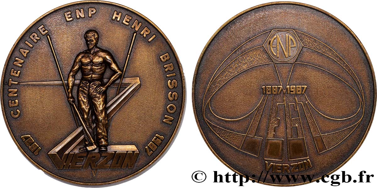CINQUIÈME RÉPUBLIQUE Médaille, Centenaire de l’ENP, Henri Brisson SUP