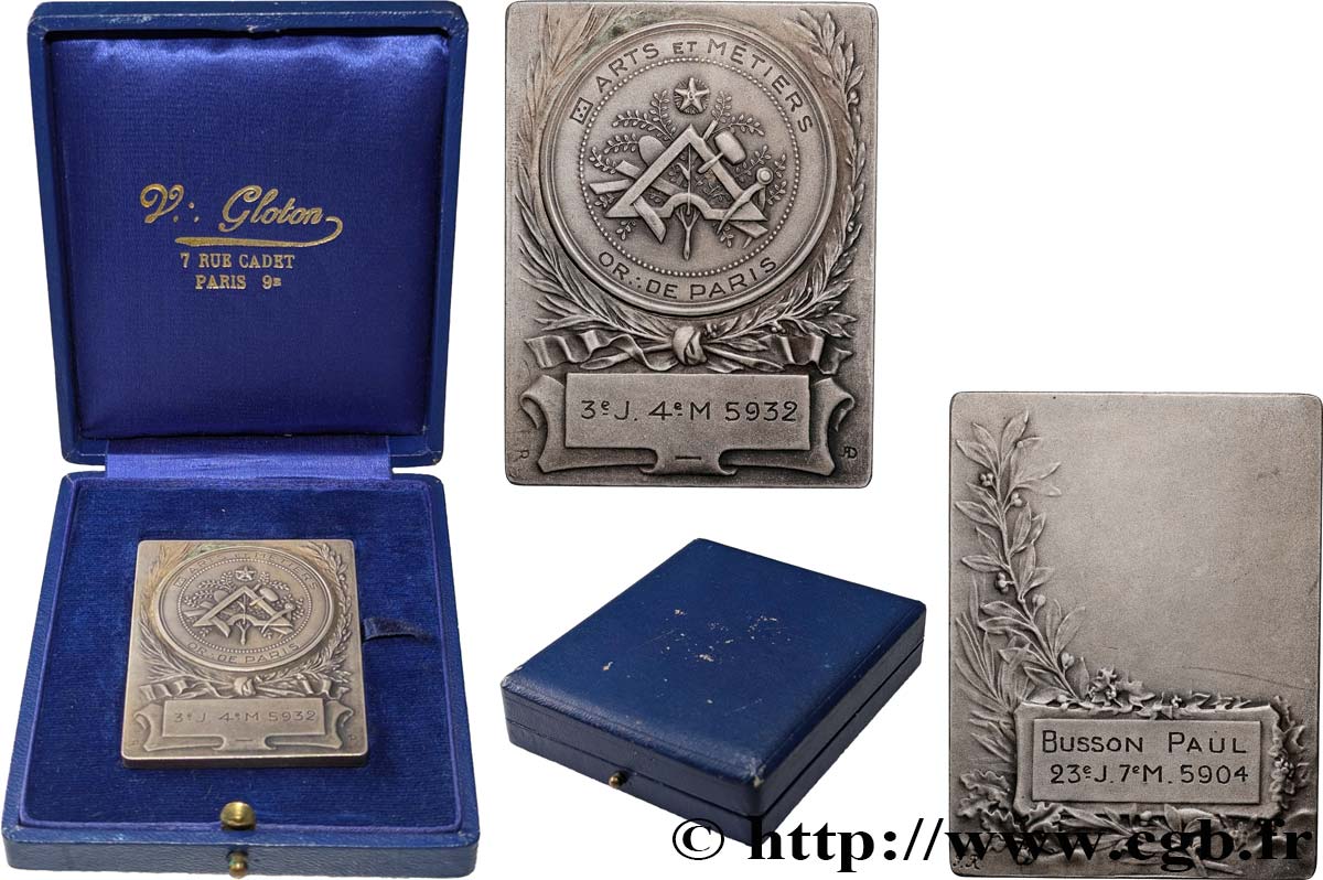 TROISIÈME RÉPUBLIQUE Plaquette, Loge des Arts et Métiers, Orient de Paris SUP