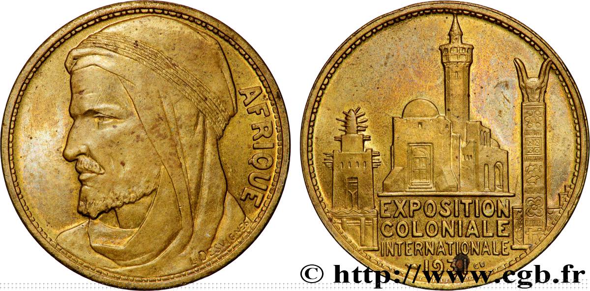 TROISIÈME RÉPUBLIQUE Médaille, Exposition Coloniale Internationale - Afrique TTB+