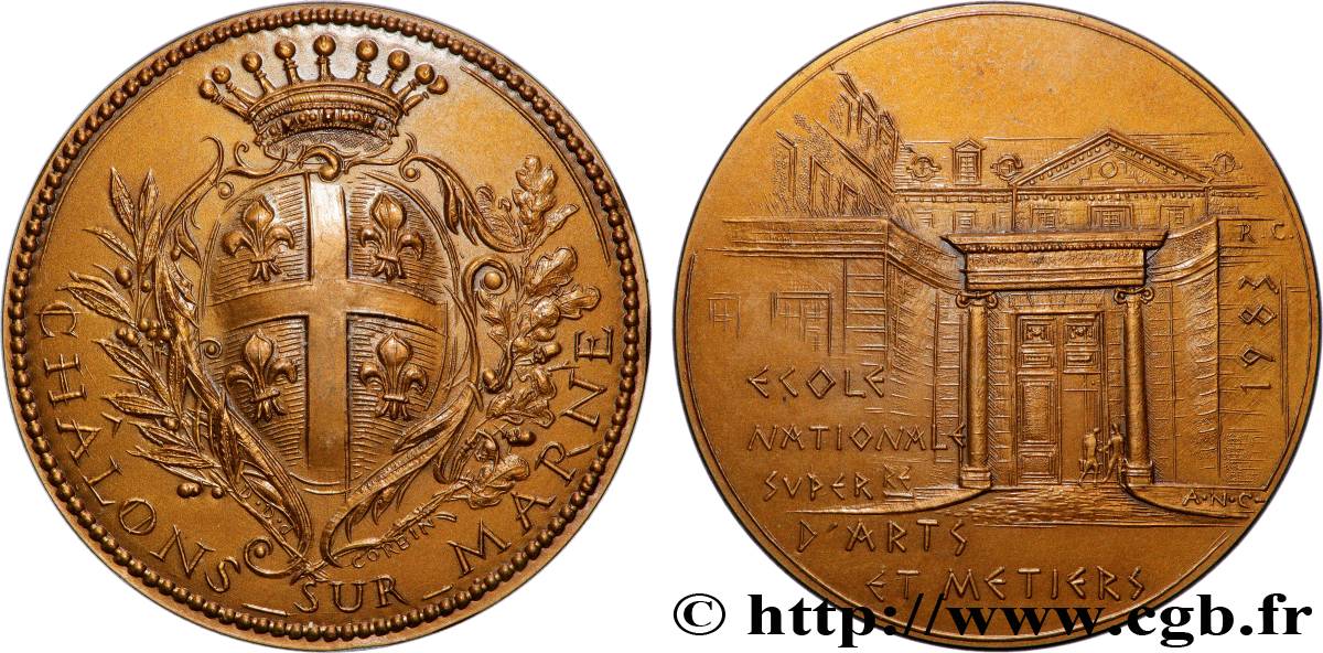 V REPUBLIC Médaille, École nationale supérieure d’Arts et Métiers de Châlons-sur-Marne, n°93 AU