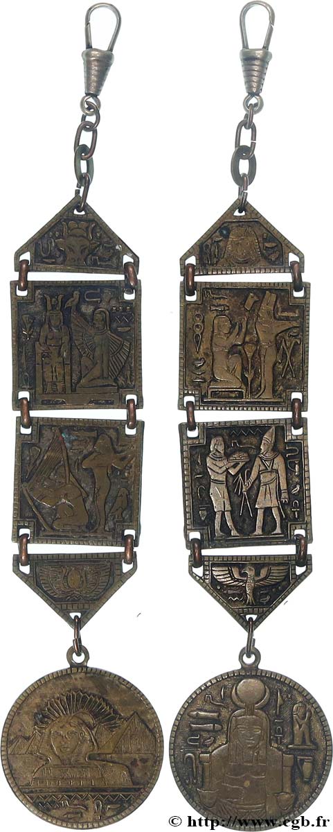 ÉGYPTE - RÉPUBLIQUE D ÉGYPTE Médaille, Souvenir d’Égypte, Sphinx et pyramides de Khéops TTB