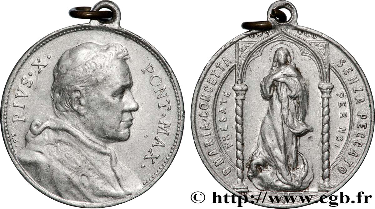 VATICAN - PIE X (Giuseppe Melchiorre Sarto) Médaille, Marie conçue sans péché TTB+